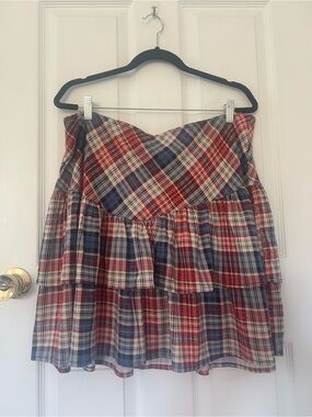 Torrid Plaid Ruffle Mini Skirt Size 16 NWT